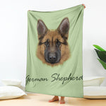 German Shepherd Dog Portrait Print Blanket