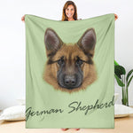 German Shepherd Dog Portrait Print Blanket