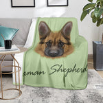German Shepherd Dog Portrait Print Blanket