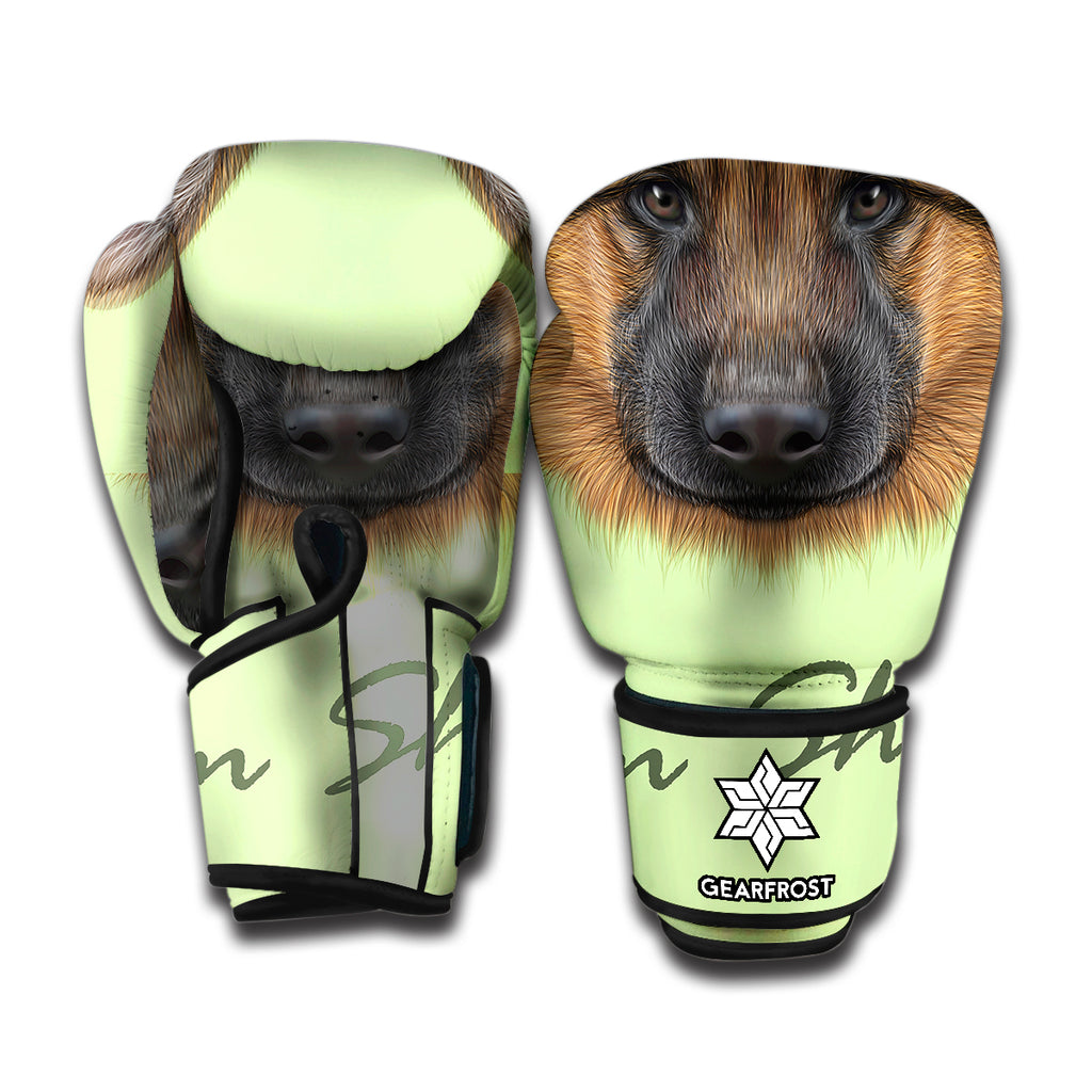 German Shepherd Dog Portrait Print Boxing Gloves