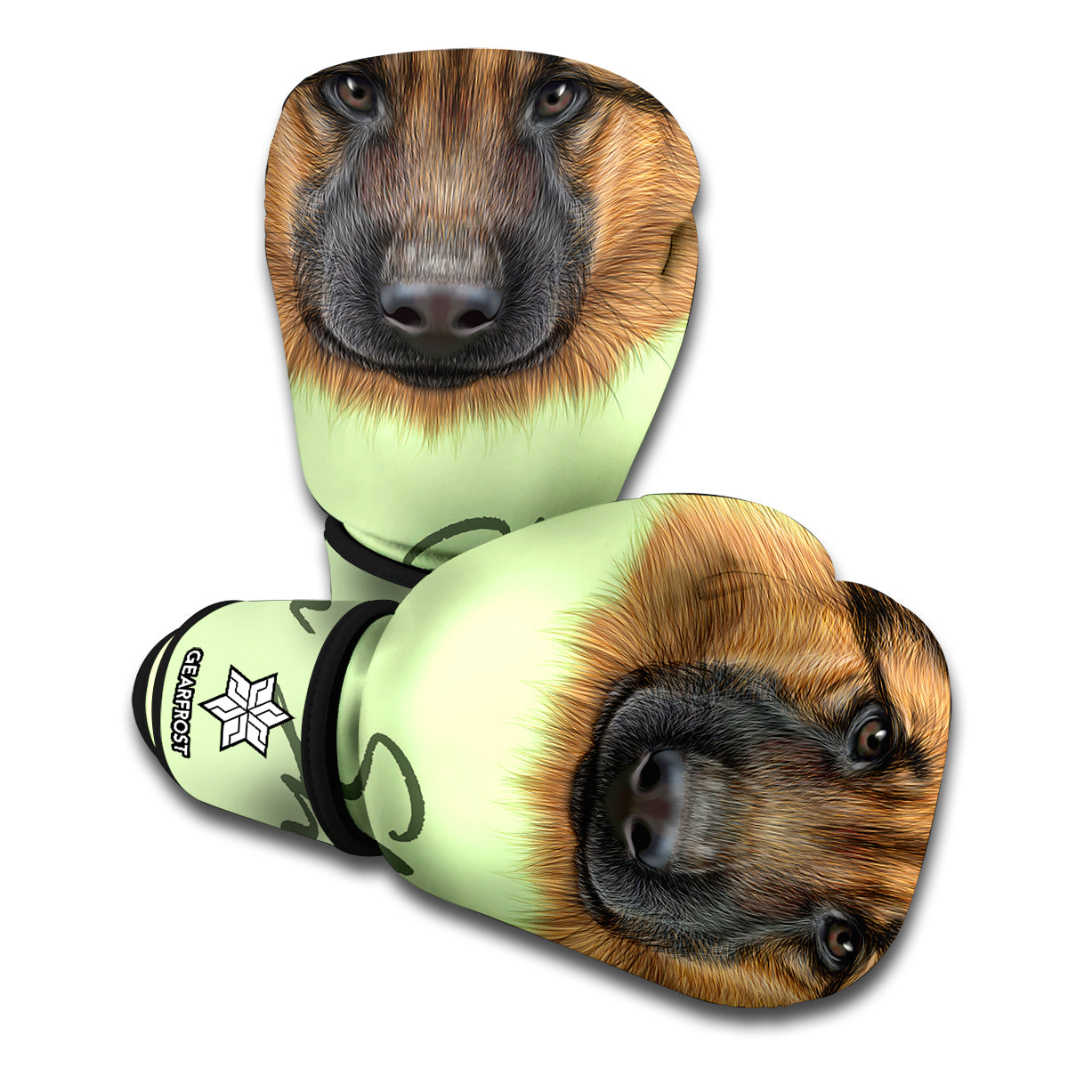 German Shepherd Dog Portrait Print Boxing Gloves