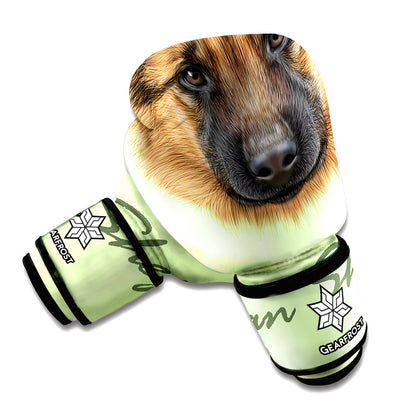 German Shepherd Dog Portrait Print Boxing Gloves