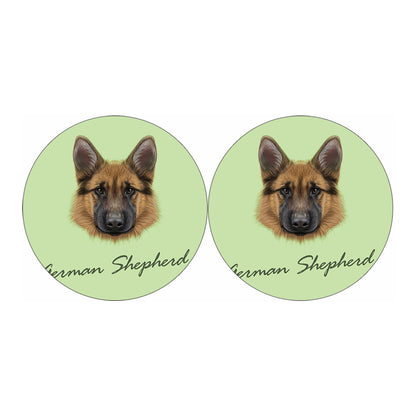 German Shepherd Dog Portrait Print Car Coasters