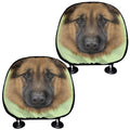 German Shepherd Dog Portrait Print Car Headrest Covers