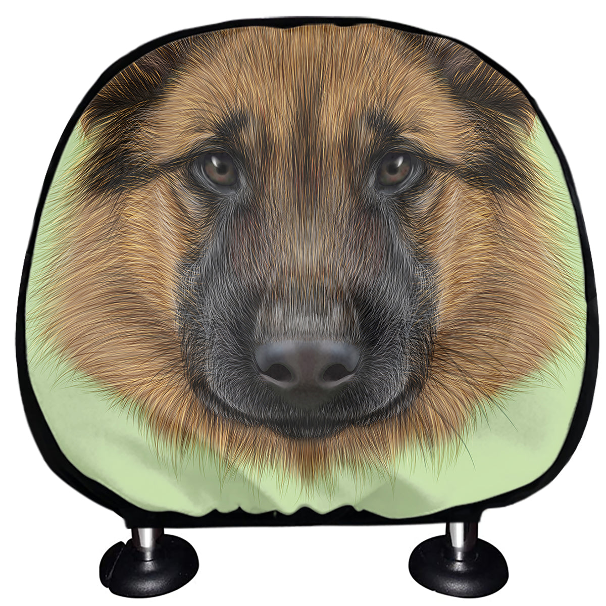 German Shepherd Dog Portrait Print Car Headrest Covers