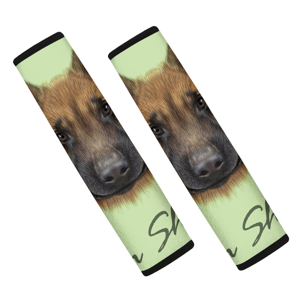 German Shepherd Dog Portrait Print Car Seat Belt Covers