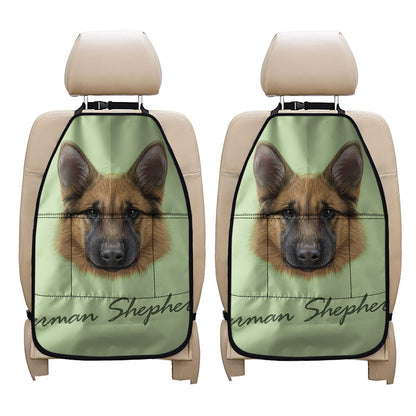 German Shepherd Dog Portrait Print Car Seat Organizers
