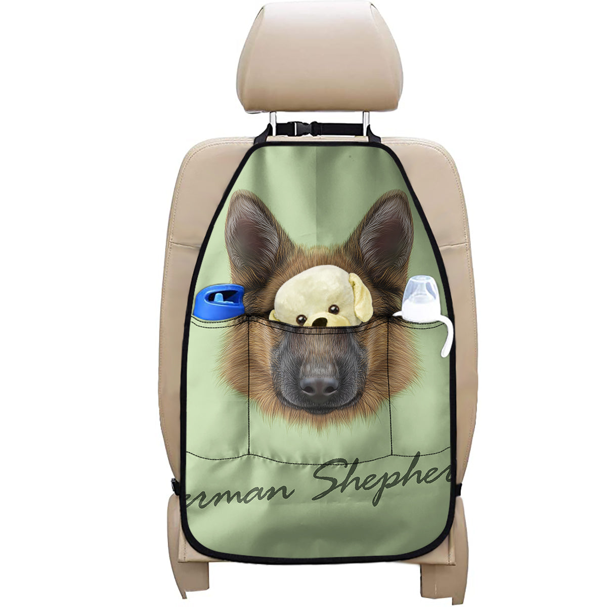 German Shepherd Dog Portrait Print Car Seat Organizers