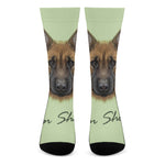 German Shepherd Dog Portrait Print Crew Socks