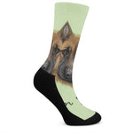 German Shepherd Dog Portrait Print Crew Socks
