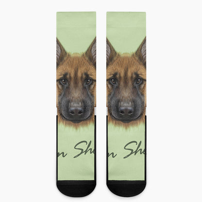German Shepherd Dog Portrait Print Crew Socks