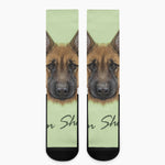 German Shepherd Dog Portrait Print Crew Socks