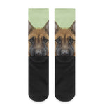 German Shepherd Dog Portrait Print Crew Socks