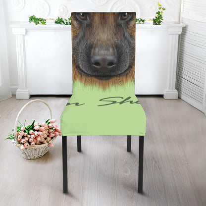 German Shepherd Dog Portrait Print Dining Chair Slipcover
