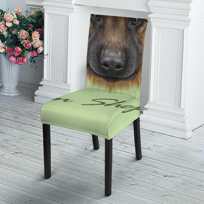 German Shepherd Dog Portrait Print Dining Chair Slipcover
