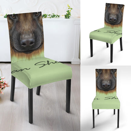 German Shepherd Dog Portrait Print Dining Chair Slipcover