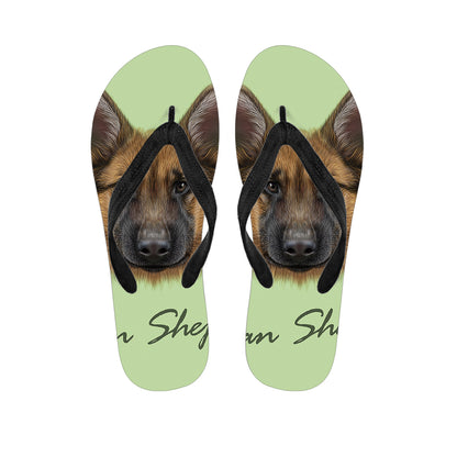 German Shepherd Dog Portrait Print Flip Flops