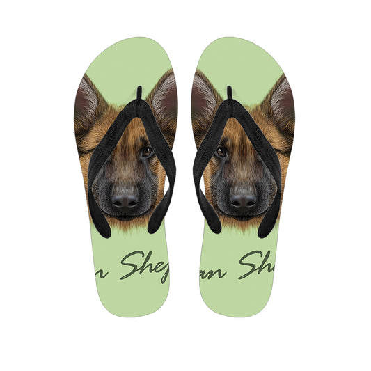 German Shepherd Dog Portrait Print Flip Flops