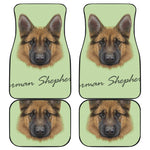 German Shepherd Dog Portrait Print Front and Back Car Floor Mats