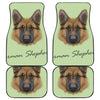 German Shepherd Dog Portrait Print Front and Back Car Floor Mats