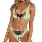German Shepherd Dog Portrait Print Front Bow Tie Bikini