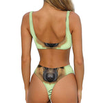 German Shepherd Dog Portrait Print Front Bow Tie Bikini