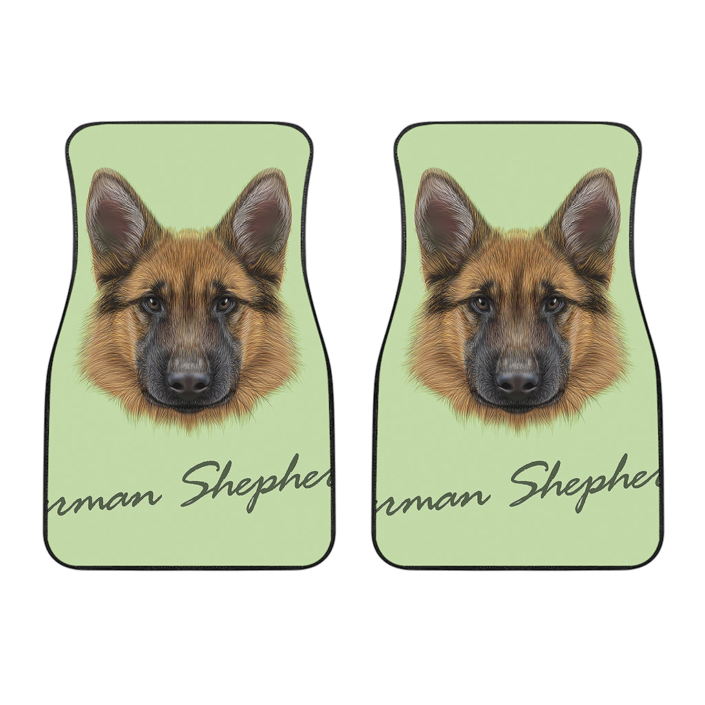 German Shepherd Dog Portrait Print Front Car Floor Mats