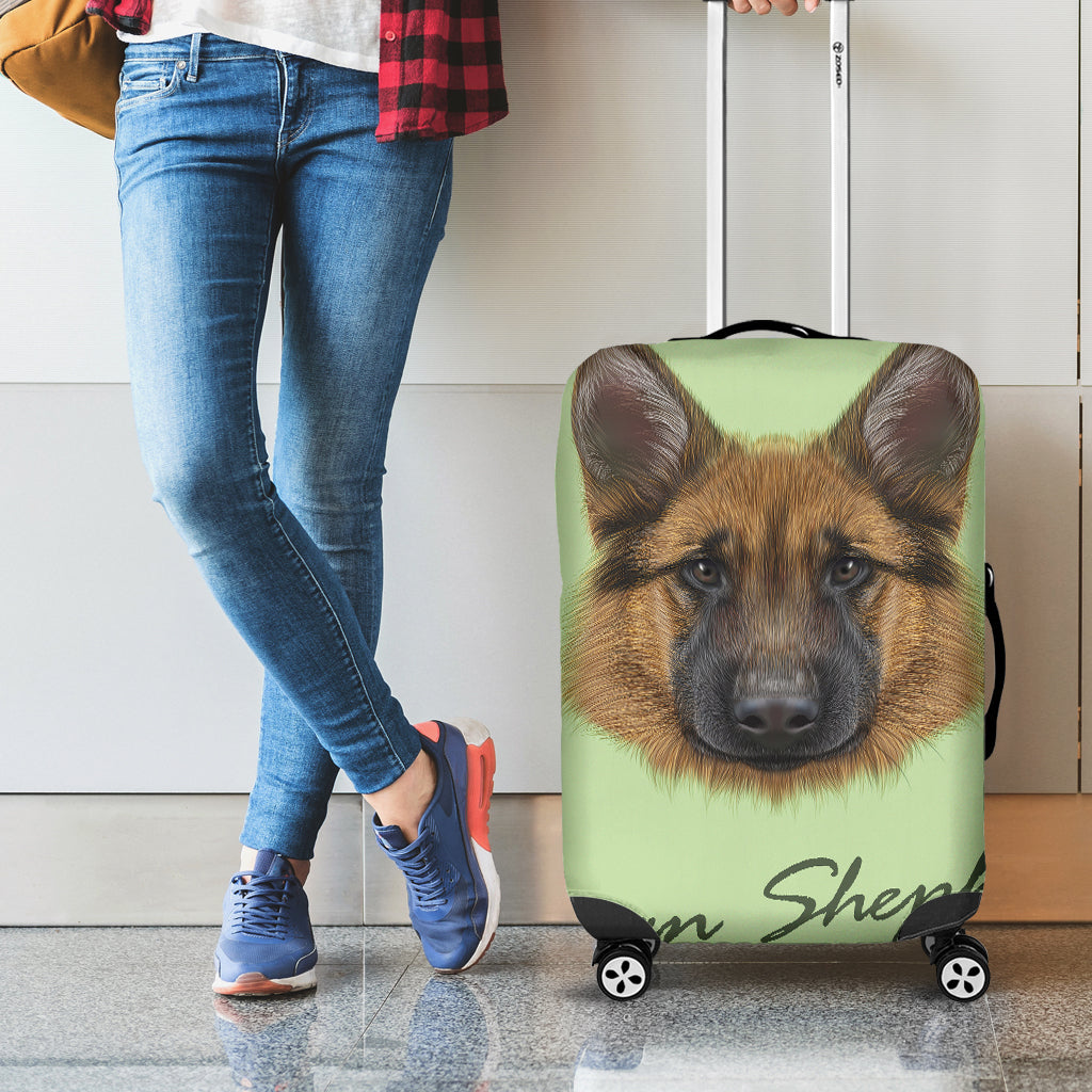 German Shepherd Dog Portrait Print Luggage Cover