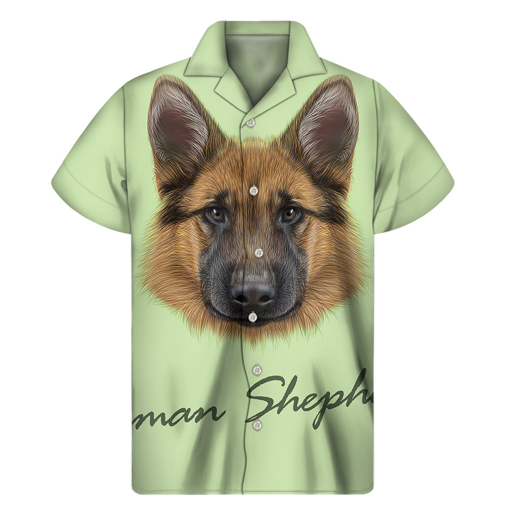 German Shepherd Dog Portrait Print Men's Short Sleeve Shirt