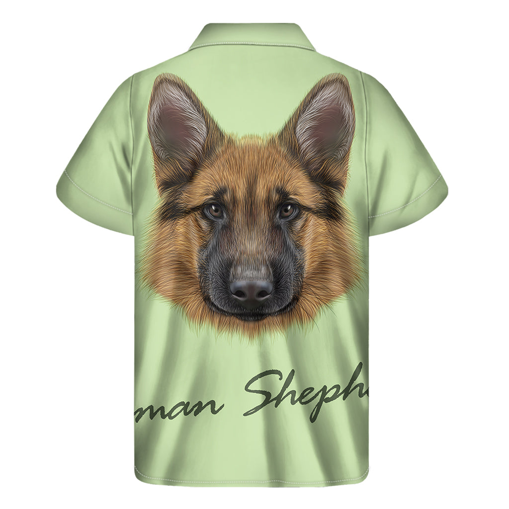 German Shepherd Dog Portrait Print Men's Short Sleeve Shirt