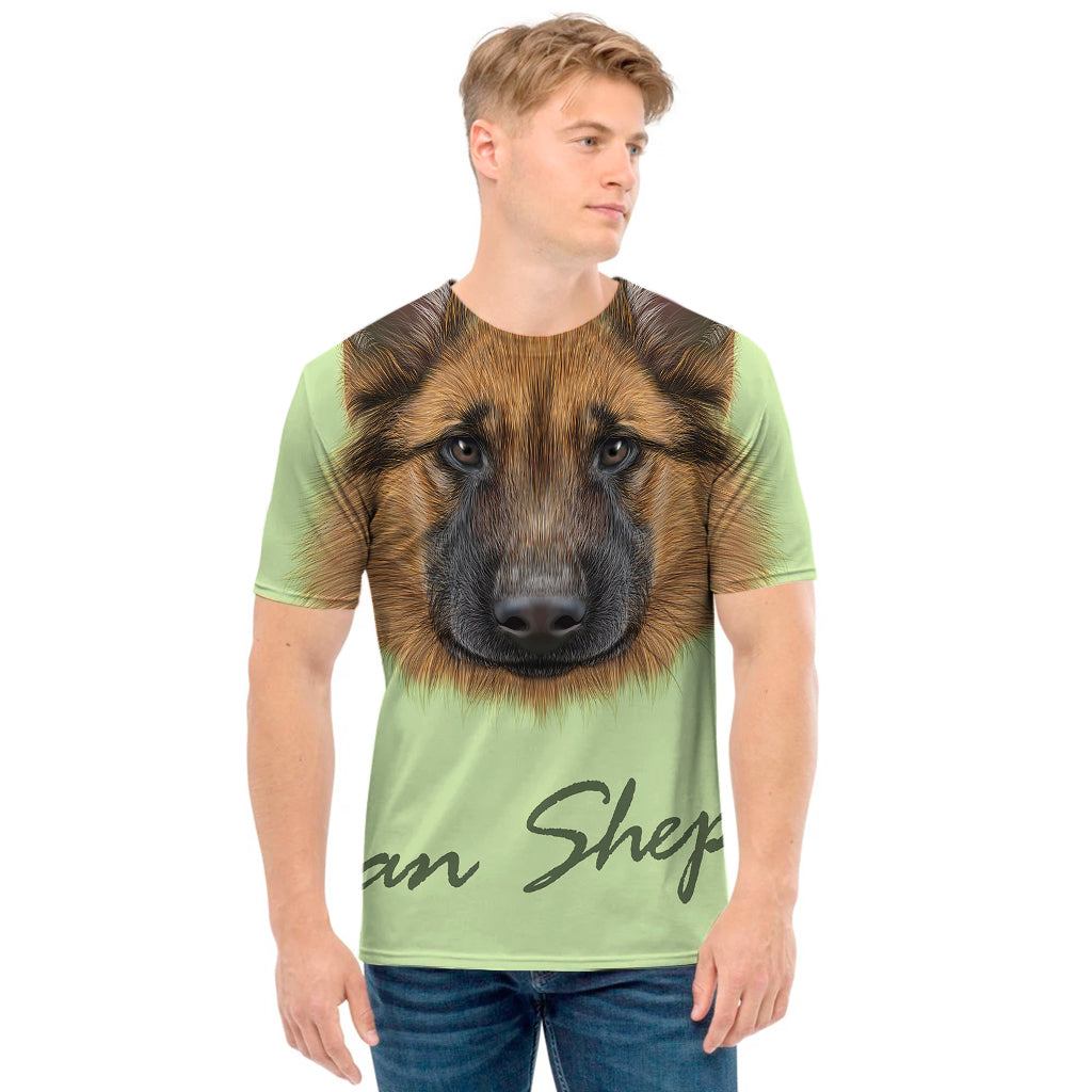 German Shepherd Dog Portrait Print Men's T-Shirt