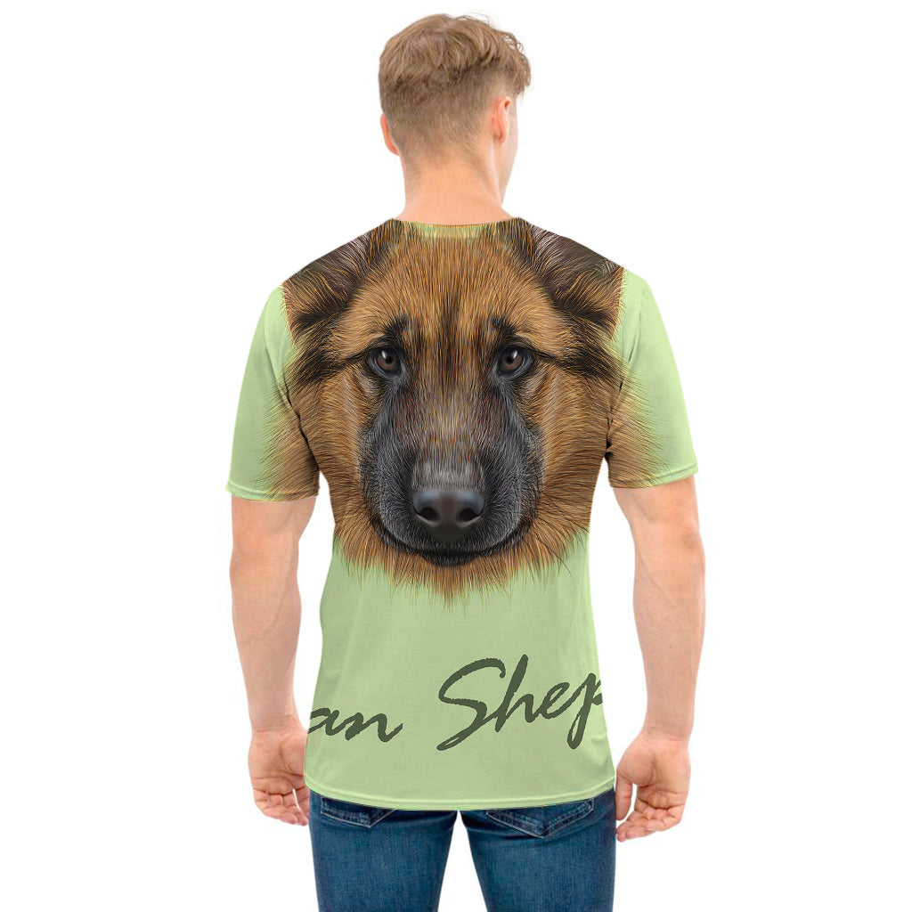 German Shepherd Dog Portrait Print Men's T-Shirt