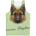 German Shepherd Dog Portrait Print Men's Tank Top