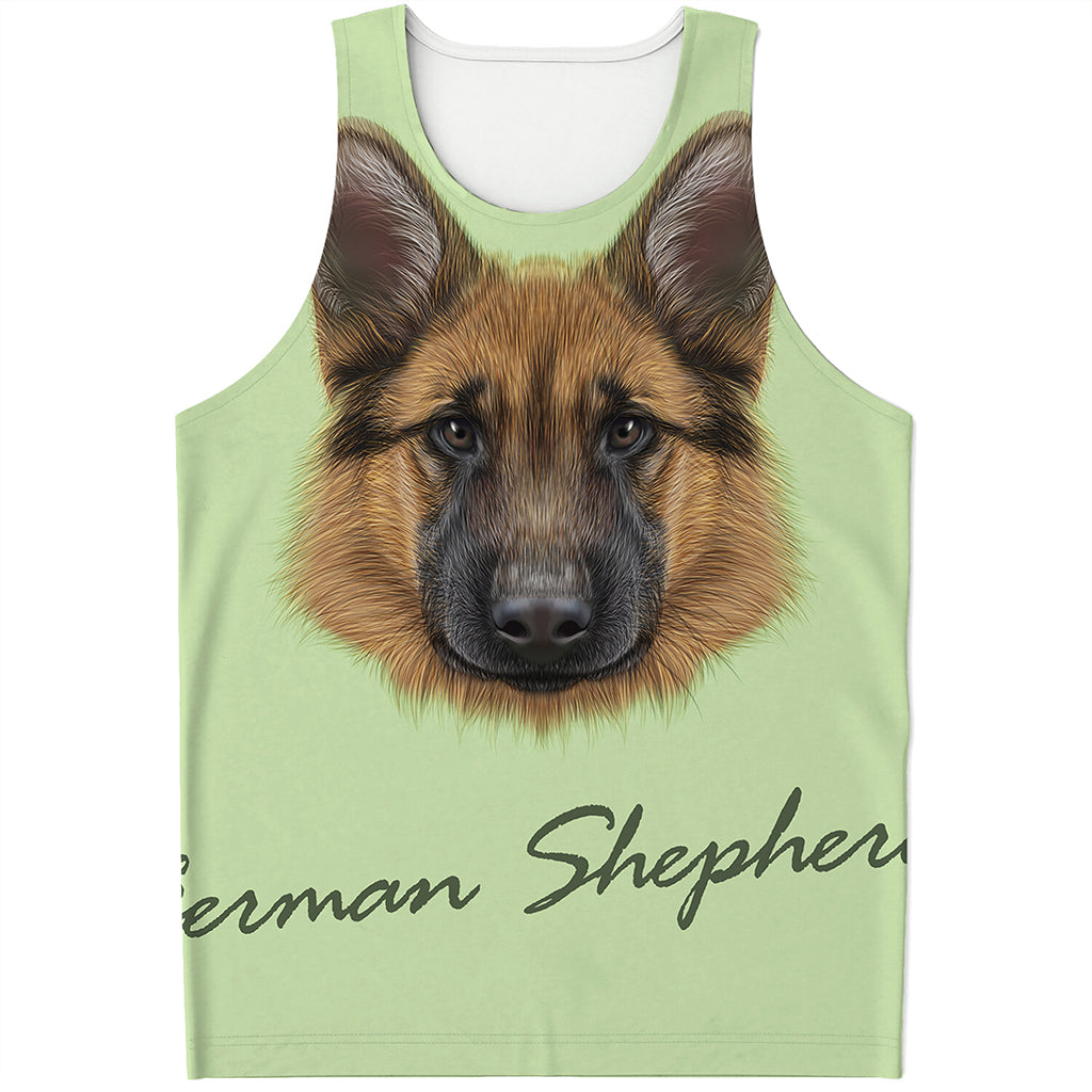 German Shepherd Dog Portrait Print Men's Tank Top