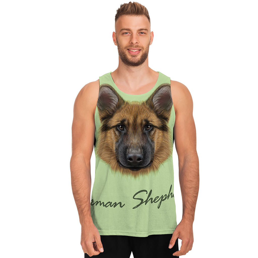 German Shepherd Dog Portrait Print Men's Tank Top