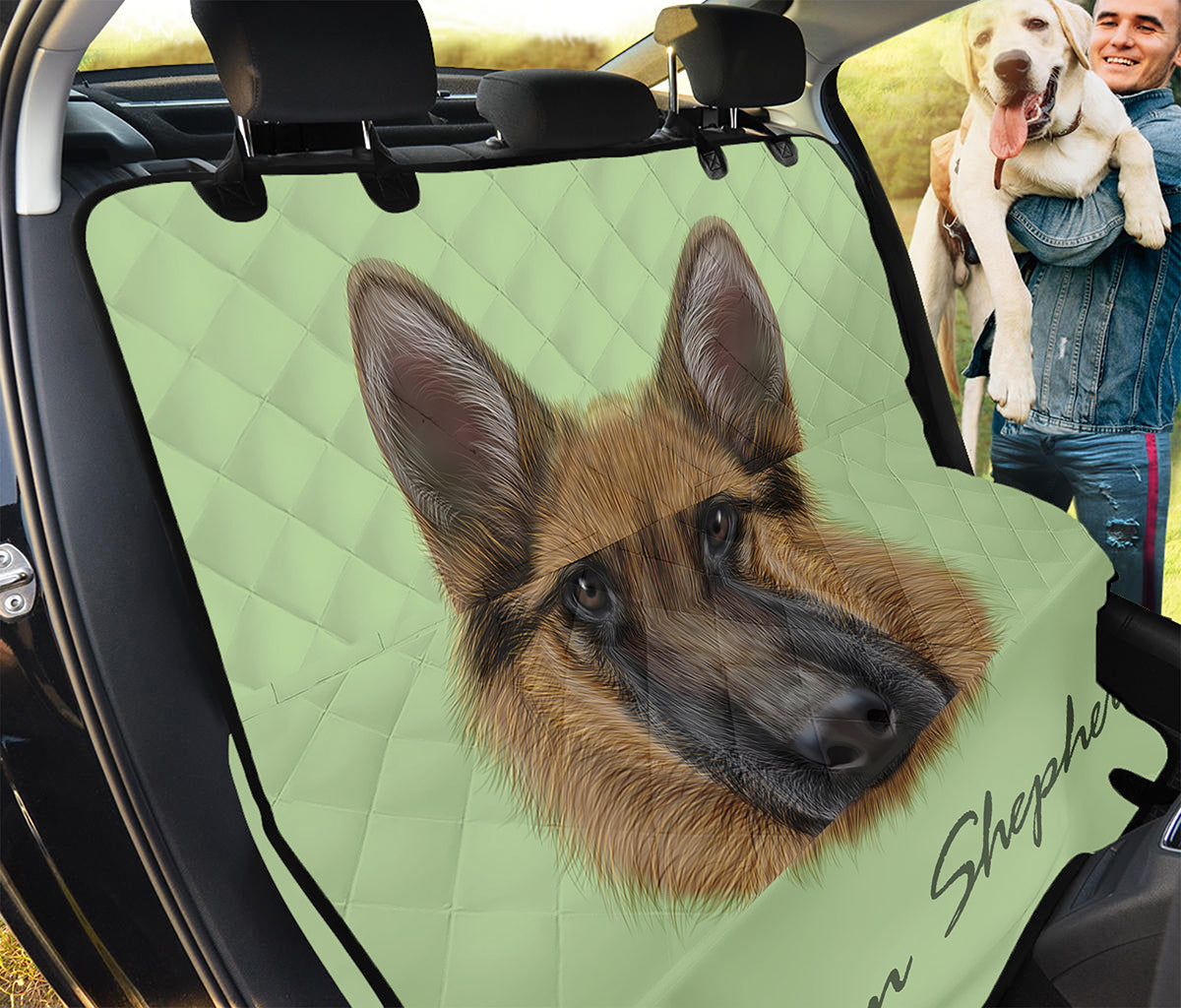 German Shepherd Dog Portrait Print Pet Car Back Seat Cover