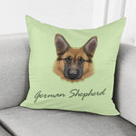 German Shepherd Dog Portrait Print Pillow Cover