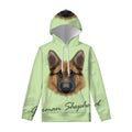 German Shepherd Dog Portrait Print Pullover Hoodie