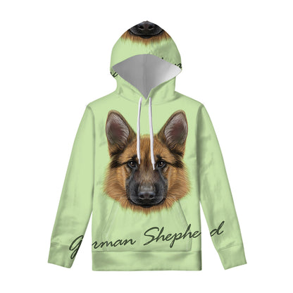 German Shepherd Dog Portrait Print Pullover Hoodie