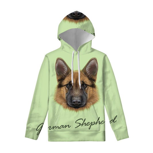 German Shepherd Dog Portrait Print Pullover Hoodie