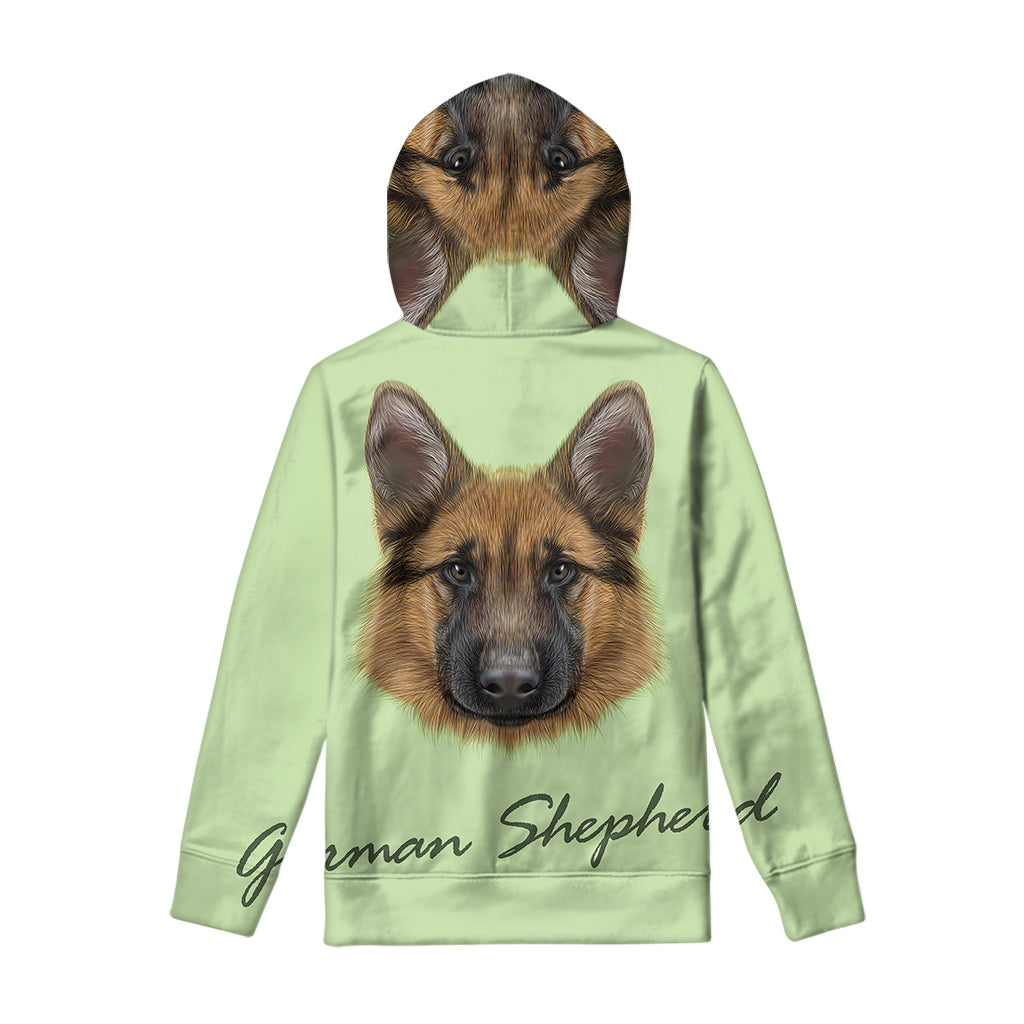 German Shepherd Dog Portrait Print Pullover Hoodie