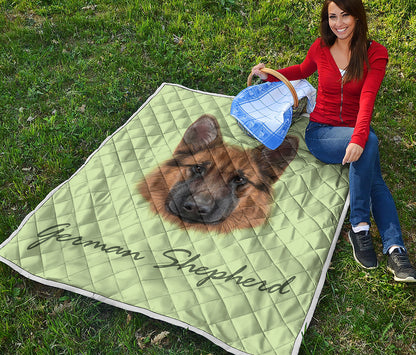German Shepherd Dog Portrait Print Quilt