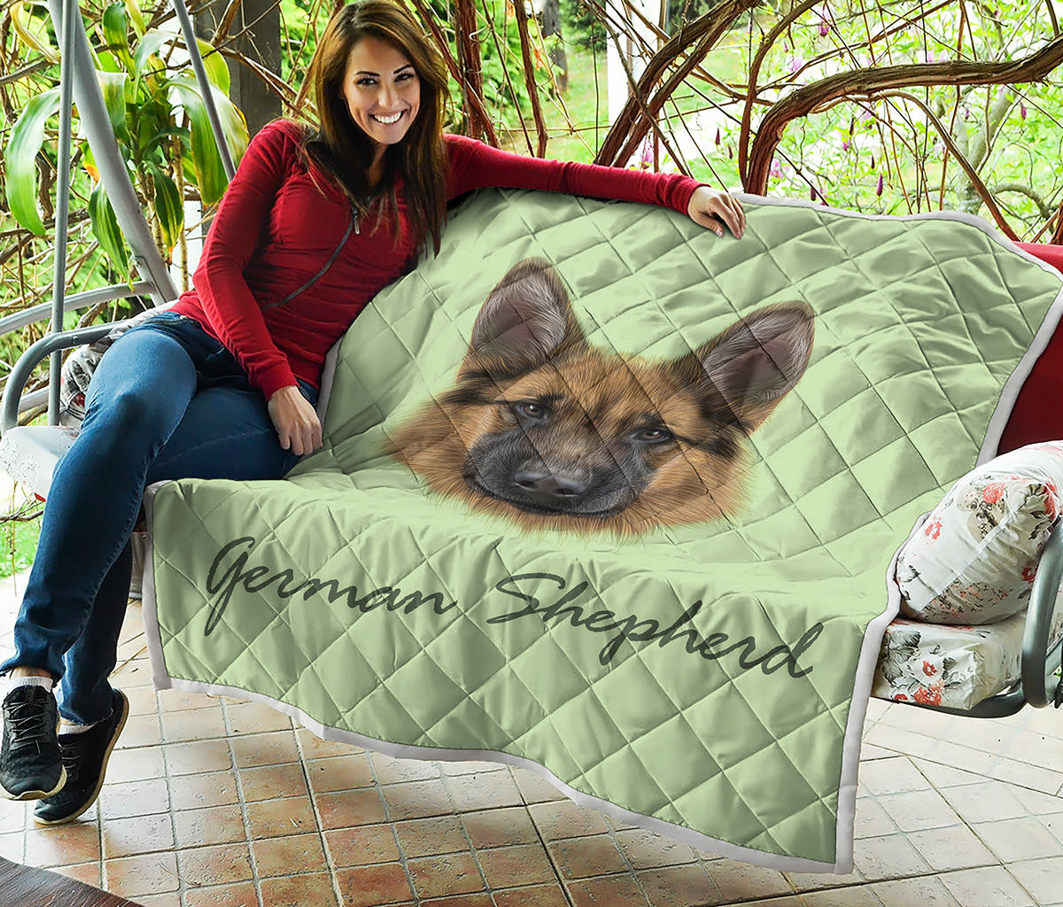 German Shepherd Dog Portrait Print Quilt