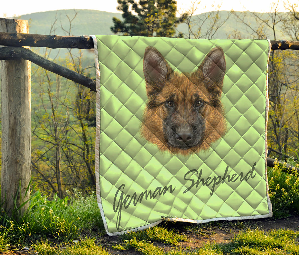 German Shepherd Dog Portrait Print Quilt