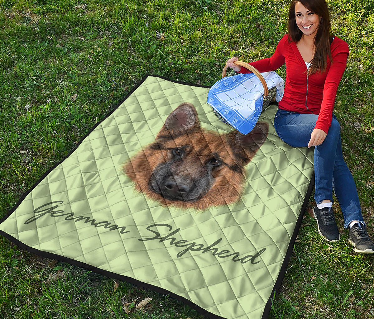 German Shepherd Dog Portrait Print Quilt