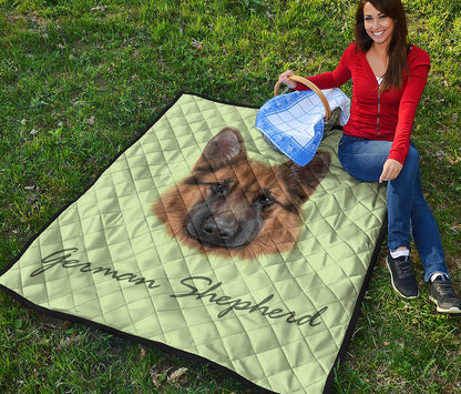 German Shepherd Dog Portrait Print Quilt