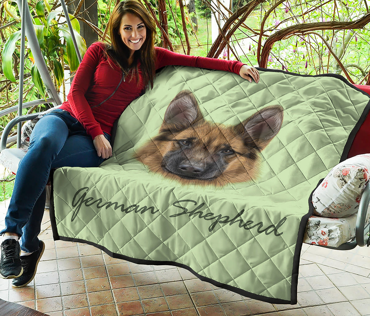 German Shepherd Dog Portrait Print Quilt