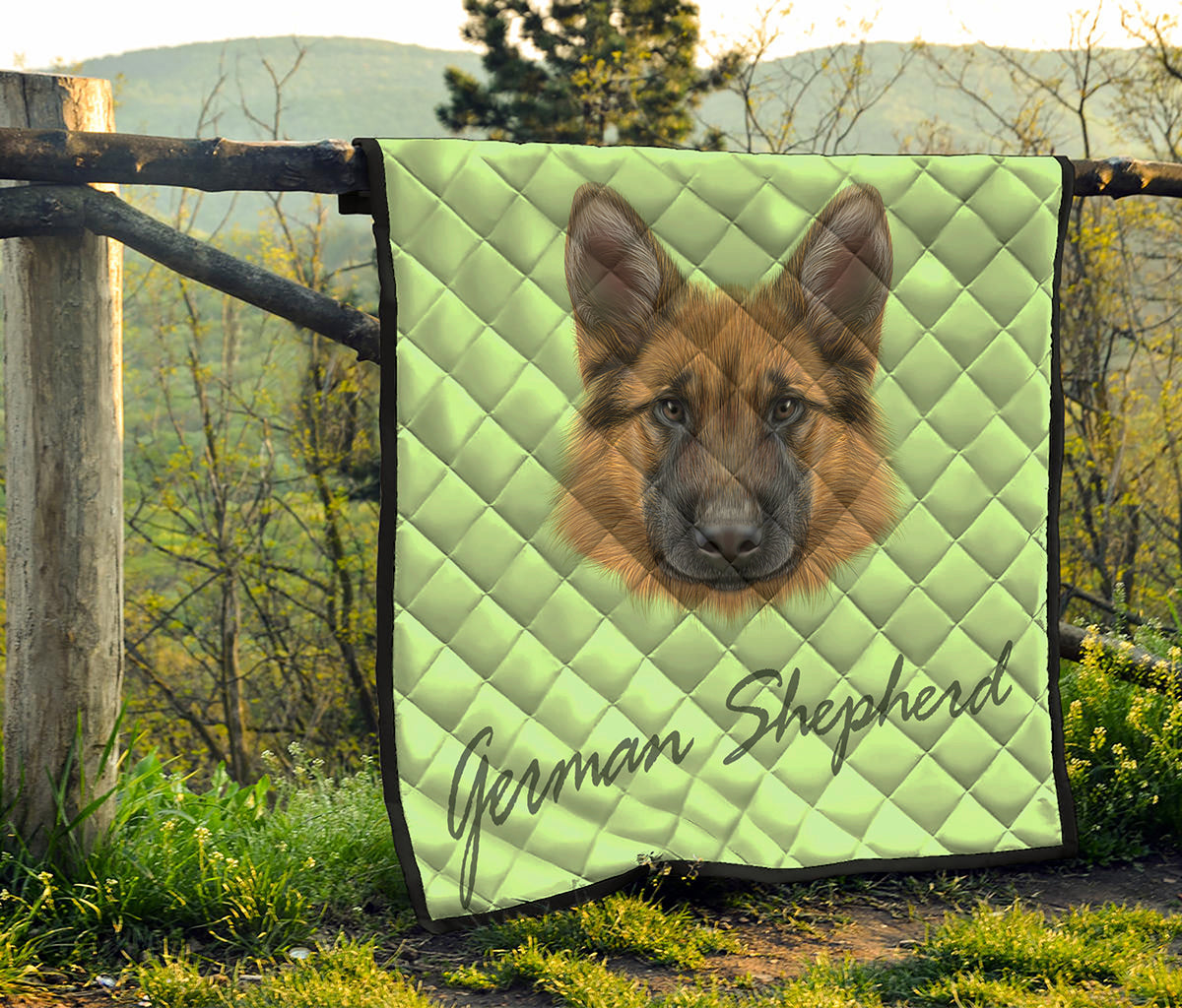 German Shepherd Dog Portrait Print Quilt