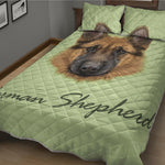 German Shepherd Dog Portrait Print Quilt Bed Set