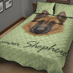 German Shepherd Dog Portrait Print Quilt Bed Set